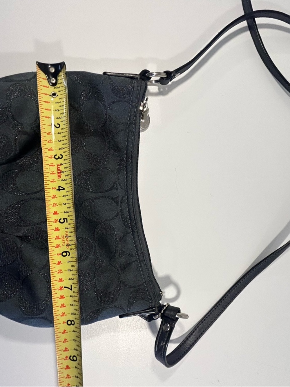 Coach Signature Black Jacquard Mini Shoulder Bag Y2K Crossbody Purse Small - Picture 7 of 12